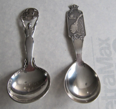 LOT 2 830 Silver Norge 1945 Curved Handle Spoon&830 NORWAY NORGE