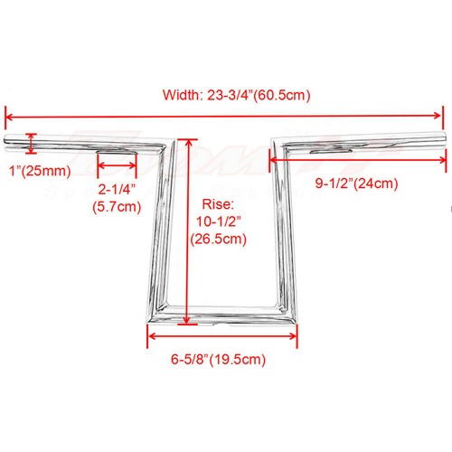 For Honda Shadow VT 750 1100 / VTX 1300 1800 8" 10" Rise 1" Ape Hanger Handlebar - Bild 7 von 32