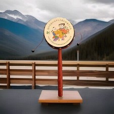 Souvenir Chinese Hand Drum Rattle Zhejiang China Commodity City Group - AAAA