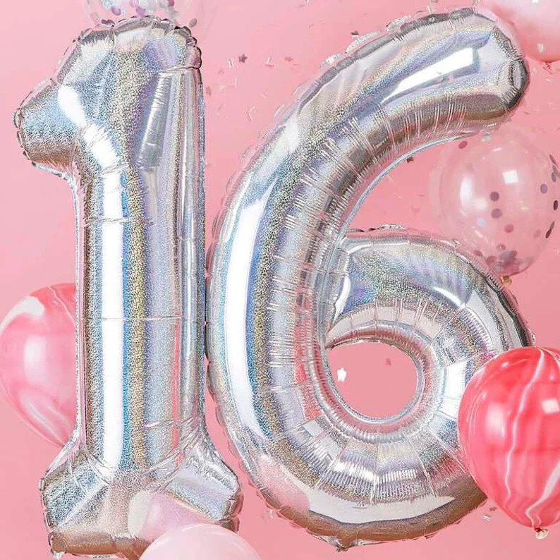 Ginger Ray 16th Birthday Balloon Bundle & Confetti - BNIB - FREE POSTAGE