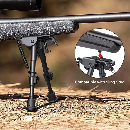 Rifle Dos Patas 6"-9" Ajustable Pliegue Primavera Trasero Doble Pata con Adaptador - Imagen 11 de 13