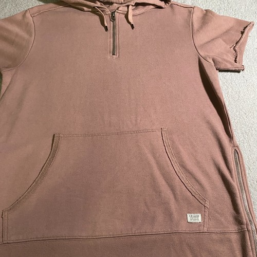 G By Guess Short Sleeve Hoodie T-Shirt Brown Men Small Mens Drawstring Zip Z63Q0 - Picture 3 of 12