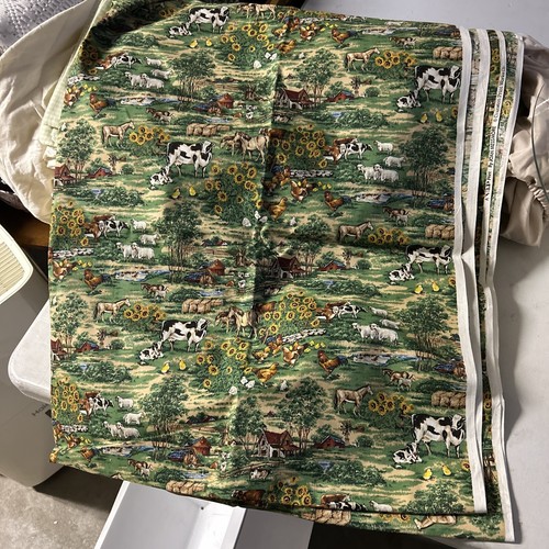 Cranston Fabric Joan Messmore Sunflower Farm Animals VIP Print Crafts Cotton 2yd - Picture 2 of 3