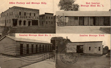 Heider Mfg. Postal publicitaria vintage de Co. Lumber Co. Mich. Carroll 1911
