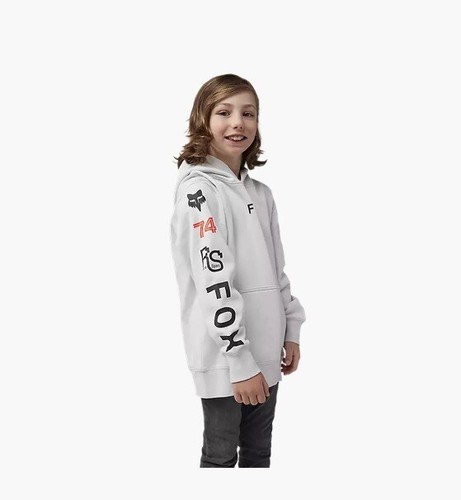 Fox Racing Youth Race Spec Pullover Hoodie Sweatshirt Light Gray 32882-097 - Picture 5 of 5