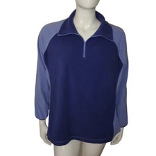 Columbia Sweatshirt Women's Size 2X Quarter Zip Fleece Pullover Blue Cozy Comfy