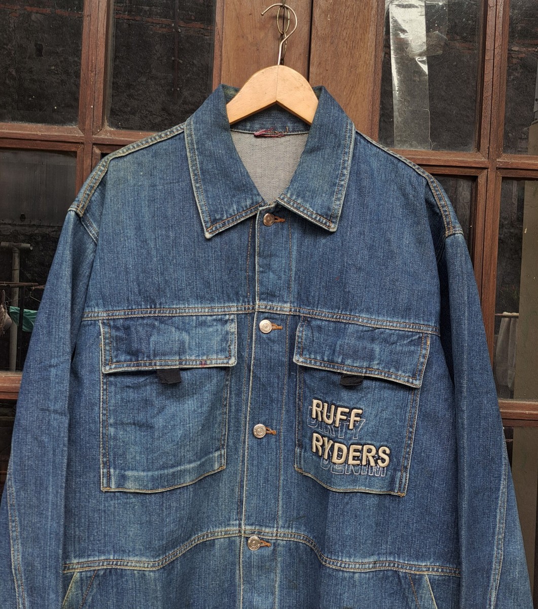Vintage Y2K Ruff Ryders dirty denim Jacket Mens XL Hip Hop Rap | eBay
