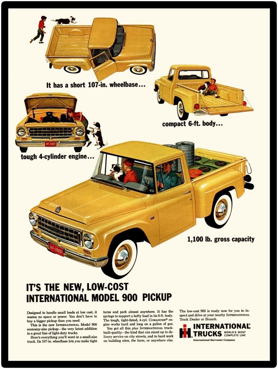 1963 International Pickup Trucks New Metal Sign: Model 900 - Free