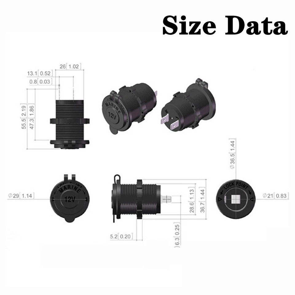 12V Waterproof Car Cigarette Lighter Socket Outlet Charger Power Adapter Plug - Image 3 of 4