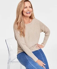 I.n.c. International Concepts Women's Lurex Ribbed Boatneck Sweater XL DEFECT