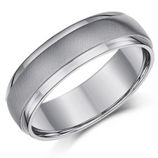 Titanium Wedding Ring Band Brushed Matt & Polished Mens Womens Court Shaped 