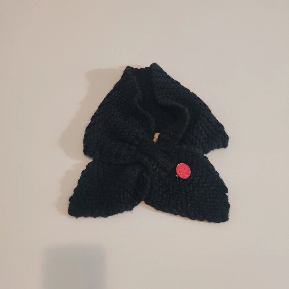 Charter Club Bufanda Invierno Cuello Calentador Crochet Rojo Broche Acento Cerradura Cierre Foto 2 de 4