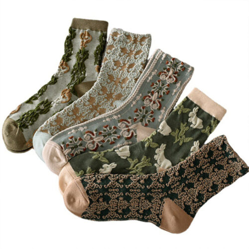 Women's Middle Tube Socks Stretchy Socks with Knit Design Wear Resistant Socks - Picture 8 of 8