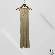 Reformation Maxi Tank Dress Ribbed Nude Stretch Modal Tencel M Medium Side Slit