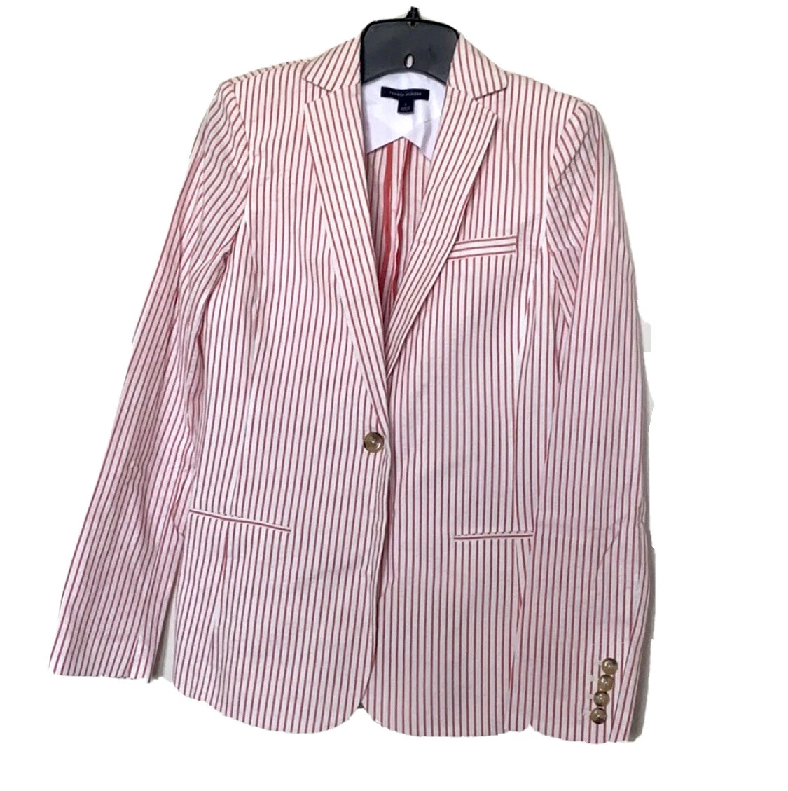 TOMMY HILFIGER Red White Striped Blazer 2