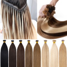 Stick I Tip 100 Remy Human Hair Extensions Pre Bonded Micro Ring Bead 200g 200s
