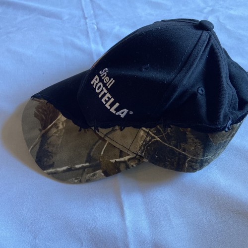Gorra publicitaria Shell Gas Rotella Realtree Strapback negra y camuflaje camuflaje - Imagen 4 de 6