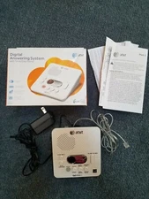 AT&T 1740 Digital Phone Answering Machine System with Time & Day Stamp White 