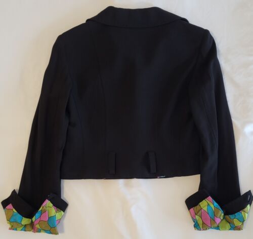 Womens Dolce & Gabbana D&G Black Cropped Blazer Jacket Size 30 / 44 Peacock Club - Picture 9 of 17