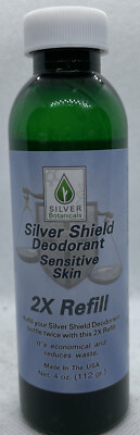 Silver Botanicals Silver Shield Deodorant [Sensitive Skin] 2X Refill Bottle 4 oz