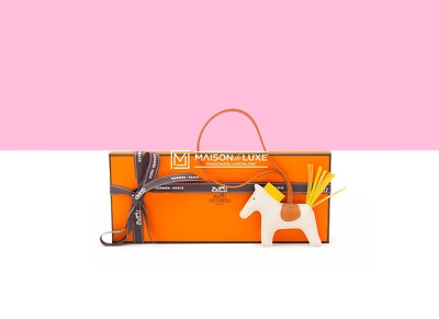 NEW HERMES CRAIE JAUNE DE NAPLES GOLD RODEO PM HORSE KEYCHAIN BAG CHARM CARMEN