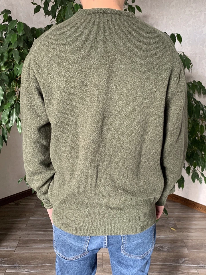 FEDELI Mens Sweater Jumper Cardigan Green Wool Fein Kaller Size 48 L - image 2 of 4