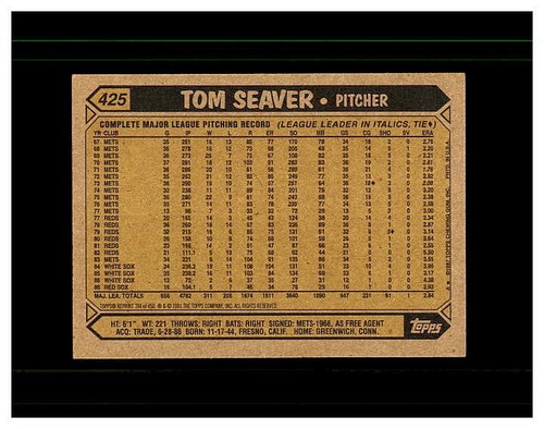 TOM SEAVER YOU PICK SEE SCANS OF EVERY CARD ALL TOM SEAVER CARDS ODD BALL METS - Bild 179 von 183