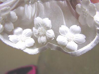 NWT GARTER BELT set Keepsake and Toss Ivory organza w/ 3d flower/pearls |  eBay