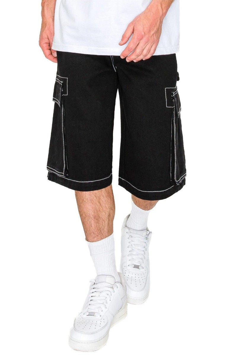 Victorious Men's Carpenter Contrast Stitch Side Cargo Pocket Baggy