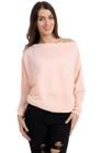 Women Rib Knit Slash Neck batwing Style Oversize Baggy Jumper Top Ladies Sweater