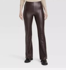A New Day Faux Leather High-Rise Pants size L large - Brown - NEW