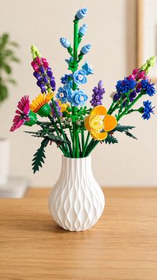 LEGO Blumenvase   gerippter Displayhalter für botanische Sträuße