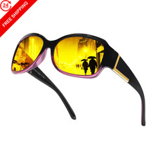 Chicid Night Vision Glasses for Large, A06 Gradinet Purple Frame/Yellow Lens