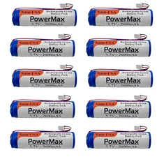(10-Pack) 3.7V 2600mAh Li-ion Battery Pack w/ JST-XH 2P Plug for RC Cars, Lights