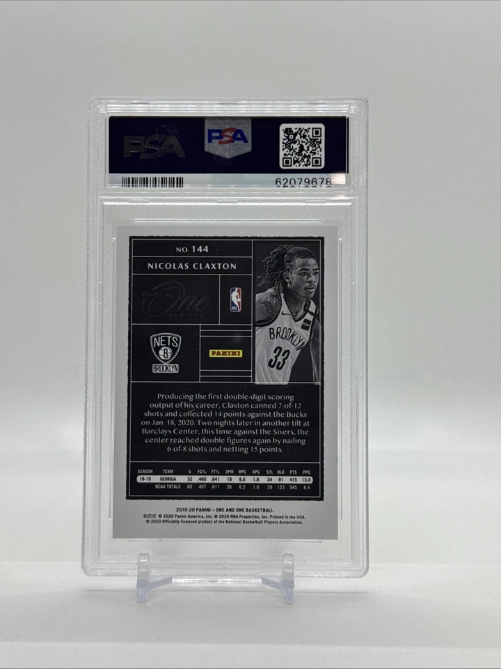 Panini One & One Nicolas Nic Claxton Base RC Rookie 2019/20 /99 PSA 9 redes - Imagem 2 de 2