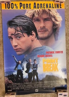 Point Break 1991 2 Sided Movie Poster 25.5x38 Patrick Swayze Keanu Reeves RLD