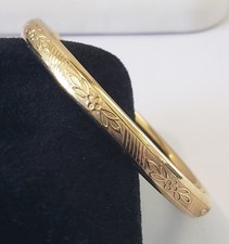 Vintage Victorian Style Gold Filled Baby Child Bangle Bracelet Engraved PPC
