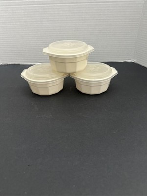 3 Vtg Anchor Hocking Ramekin Bowls Freeze Heat & Serve 8 Oz 1 C #579 Microwave