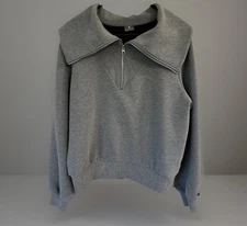 CALIA Ottoman 1/4 Zip Pullover Sweatshirt Gray Women’s Size Medium