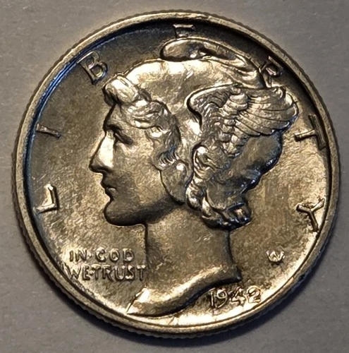 #4 1942 P "business uncirculated++ to MS??" Nicer Low Mintage Mercury Dime