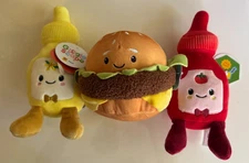 New! Gigglescape Plush Toys – Burger, Mustard & Ketchup Set - FREE SHIPPING!