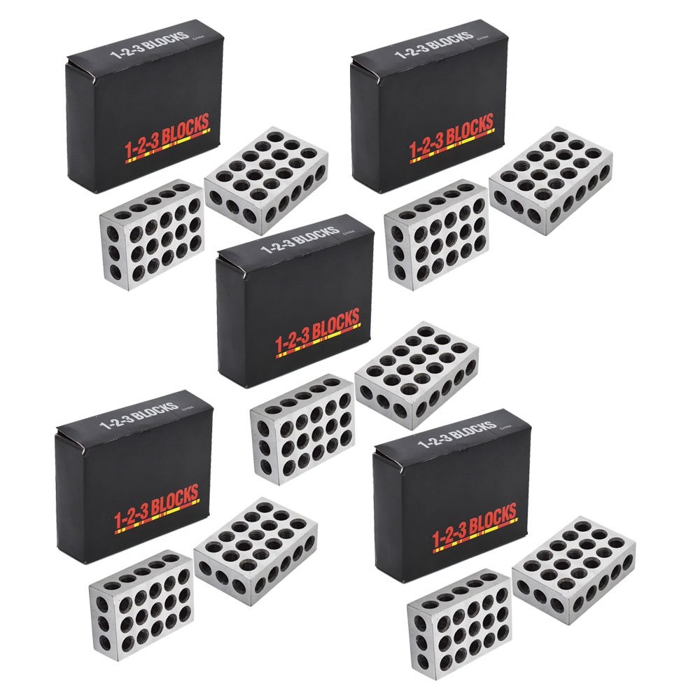 5 MATCHED PAIRS ULTRA PRECISION 1-2-3 BLOCKS 23 HOLES .0002" MACHINIST 123