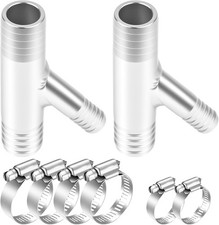 2-Pack UTV Cab Heater Y-Fitting Adapter 1" to 5/8" Aluminum Hose Connector Kit