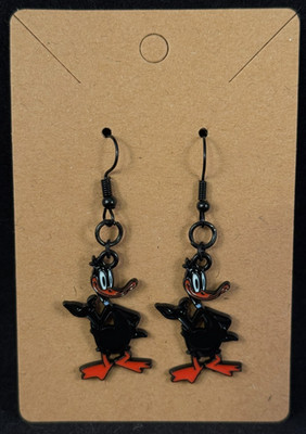 Looney Tunes Inspired - Daffy Duck - Earrings - Dangle - Handmade