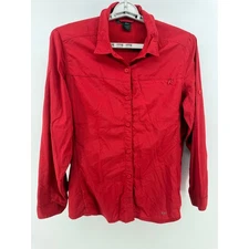 REI Co-op Sahara Red Button Down Shirt Long Sleeve Womens XL Outdoor Hiking