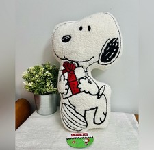 Peanuts Snoopy Sherpa Pillow Christmas Present Gift Holiday Decorative NWT