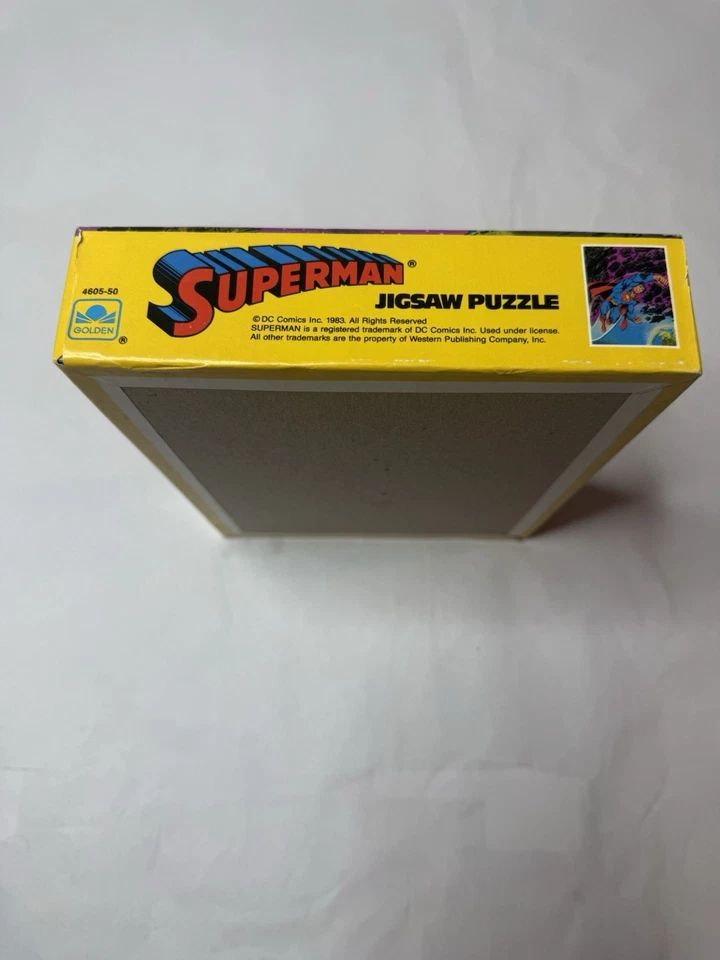 Quebra-cabeça vintage 1983 Superman 100 peças dourado NOS caixa lacrada - Imagem 3 de 4