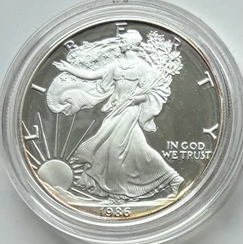 1986-S American Silver Eagle Proof 1 oz ASE w Box COA OGP: 1st year fissue  #612