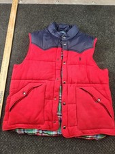 Polo Ralph Lauren Vtg Vest Quilted Hunting Snap Red Navy Green Plaid Men  s XL