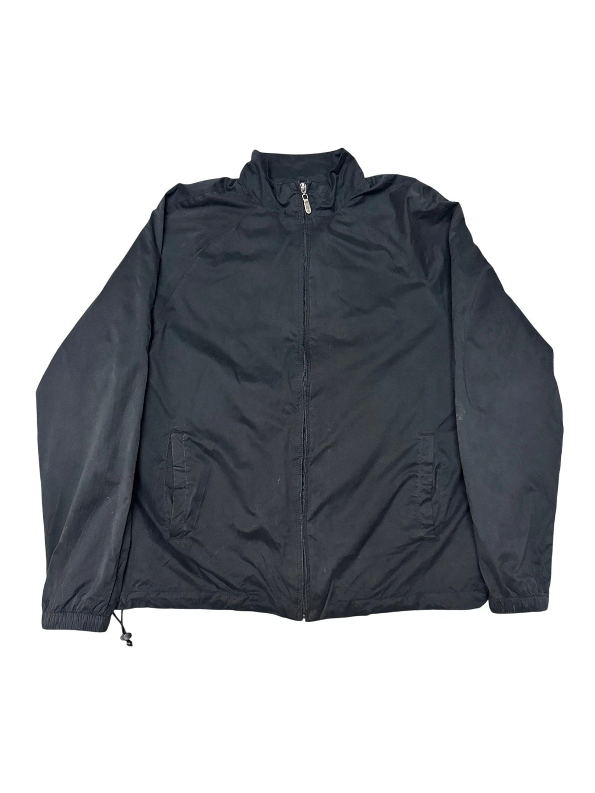 Bobby Jones Players Jacket Mens Large Black Golf Windbreaker Full Zip Lined
